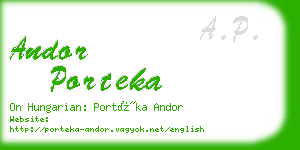 andor porteka business card